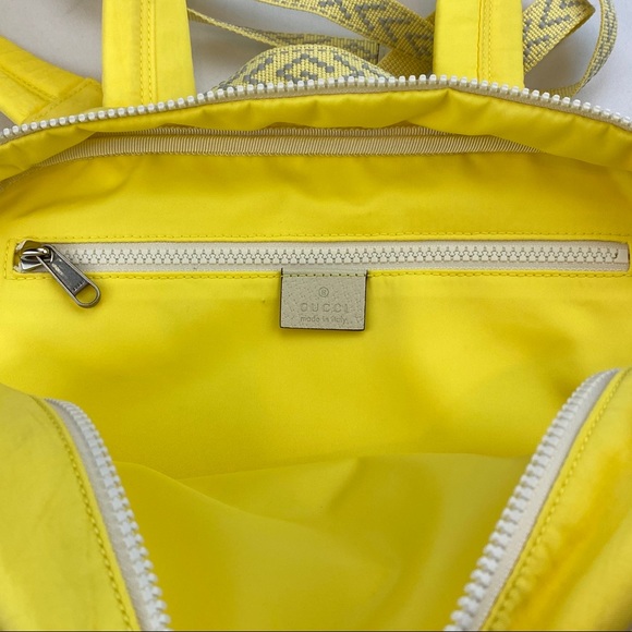 NWT Gucci Yellow Backpack "Blind For Love" -Nylon - Picture 6 of 10